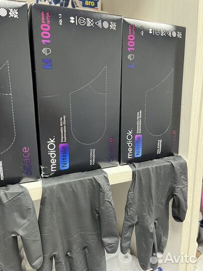 Черные нитриловые перчатки оптом