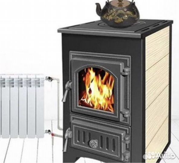 Печь камин с водяным контуром. Везувий 9-12квт