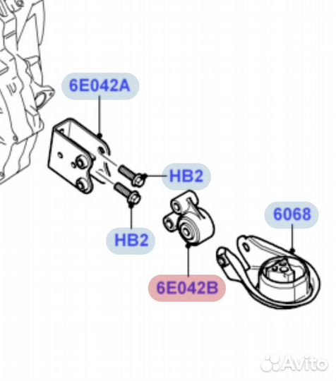 Подушка АКПП Ford Focus 2 (Febi 43752)