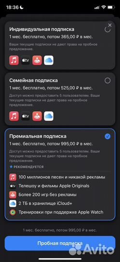 Добавлю в подписку apple one premier