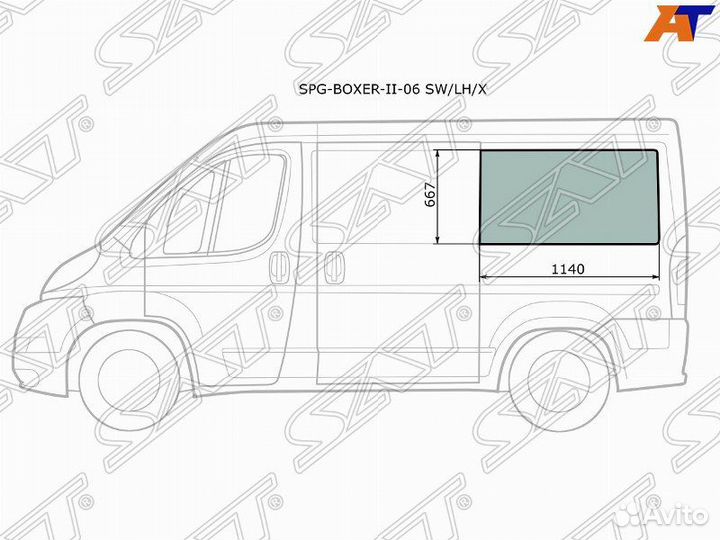 Боковое стекло кузова заднее левое Peugeot Boxer 3