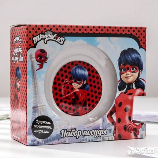 Набор посуды 3 предмета Леди Баг и Супер Кот