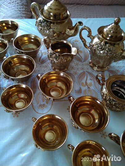 Чайный сервиз Золотая роза