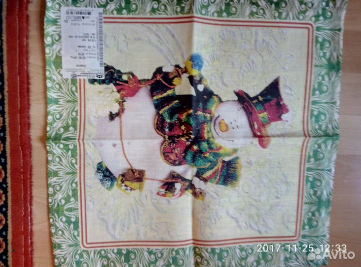 Подарочные салфетки новогодние лён