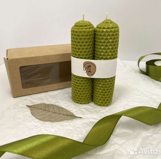 Набор свечей из вощины. Свечи ручной работы