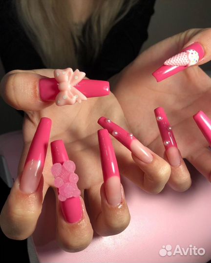 Маникюр наращивание ногтей гель лак