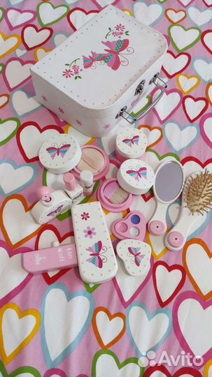 Деревянный набор детской косметики