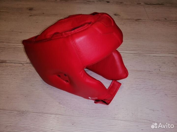 Шлем для бокса красный Domyos
