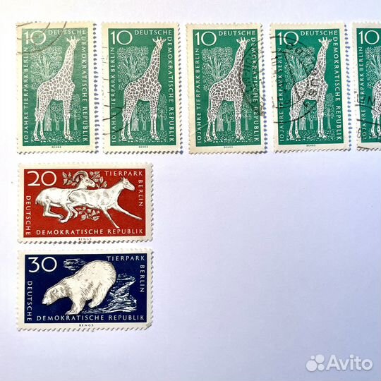 Почтовые марки ГДР Tierpark Berlin