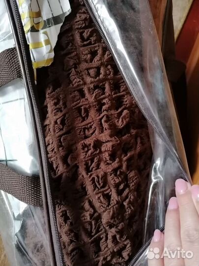 Чехол на угловой диван и кресло б/у