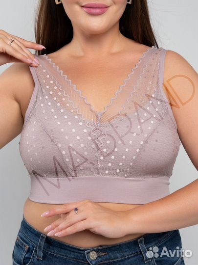 Топ-бра кружевной большой размер с чашками
