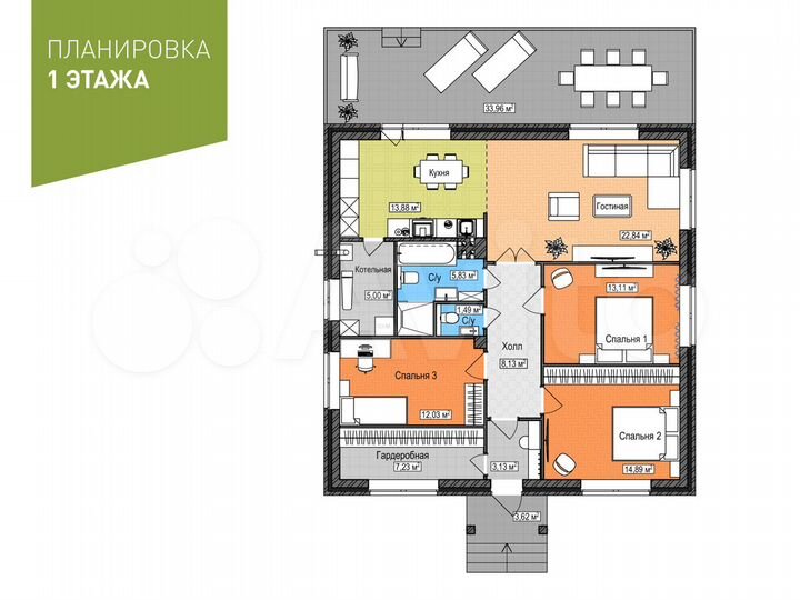 Дом 111 м² на участке 6 сот.