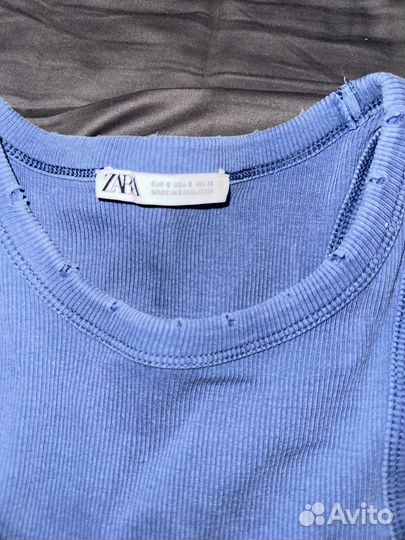 Топ майка zara синий