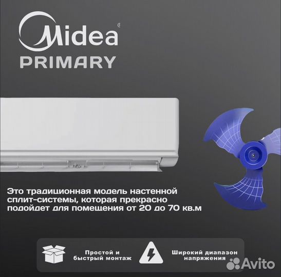 Сплит система и кондиционер midea
