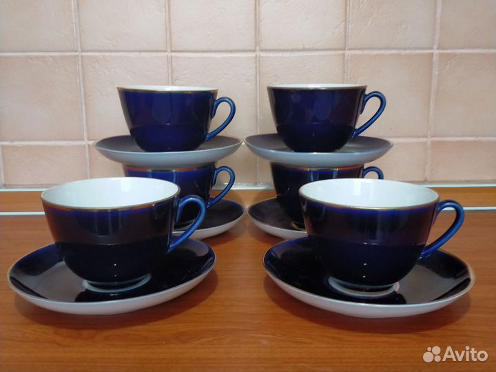 Кобальт стекло, фарфор.Винтаж