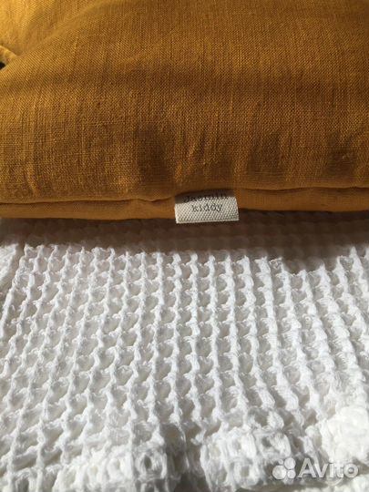 Плед детский хлопок/лён, ткань крупн. вафля, новый