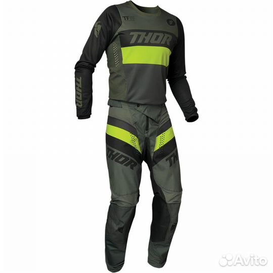 Мотоштаны Thor Pulse 2021 Racer Army Green Acid