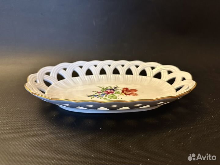 Сухарница блюдо ажурный фарфор Hochst Германия