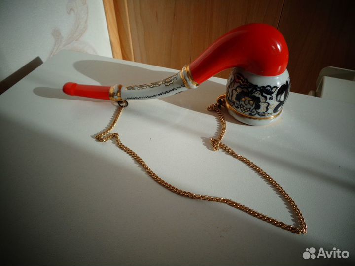 Фарфоровая статуэтка трубка старинная СССР