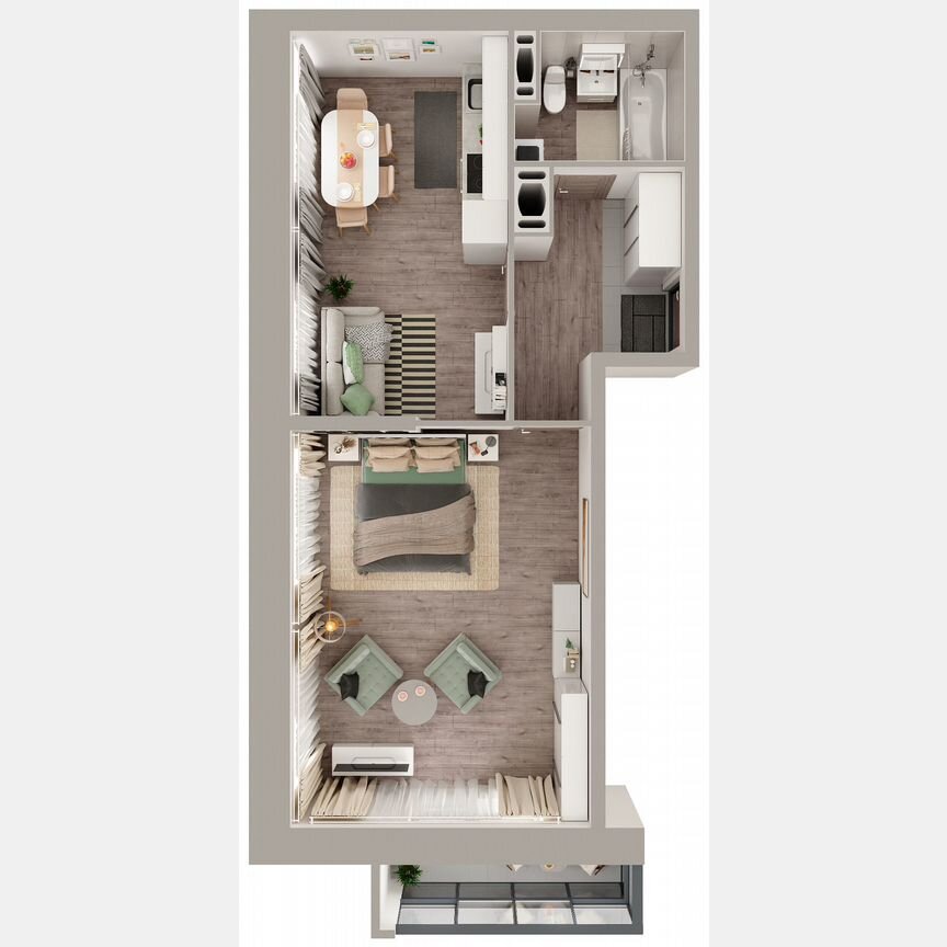 1-к. квартира, 52 м², 8/23 эт.