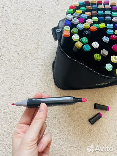 Маркеры для скетчинга двусторонние 80 штук