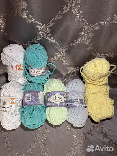 Нитки для вязания плюшевые