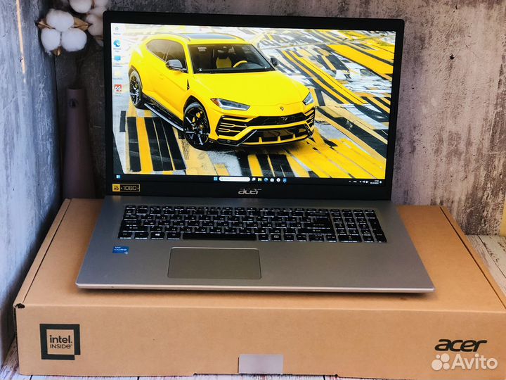 Мощный Acer на Core-3/SSD 512 gb/8GB/IPS/17.3/подс