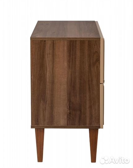 Тумба прикроватная деревянная с 2 ящиками бежевая