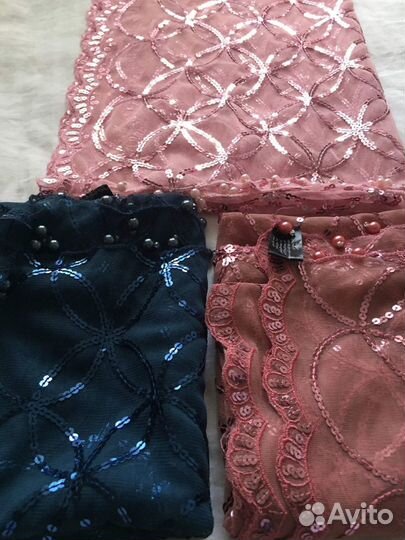 Египетские шарфы нарядные с пайетками и бусинами