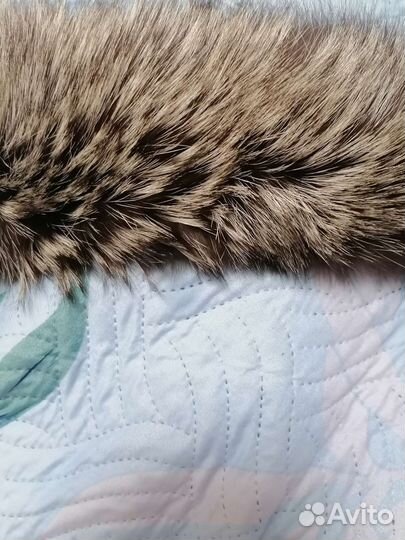 Меховой воротник натуральный мех чернобурки 73 см