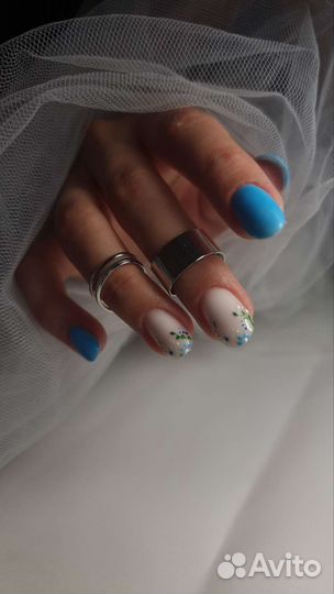 Маникюр с покрытием гель-лак, наращивание