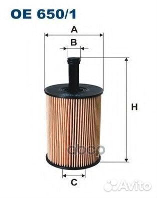 Фильтр масл. (вставка эко без метал.эл.) oe650