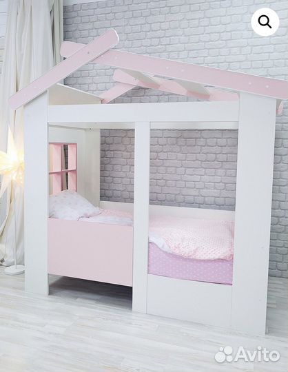 Кровать детская домик для девочки 800*1600