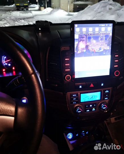 Магнитола Hyundai Santa Fe 2 android Tesla