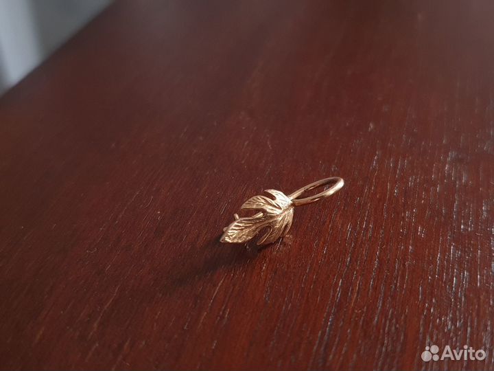 Серьга Кленовый лист, СССР, 585 проба