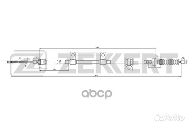 Трос стояночного тормоза левый Kia Cerato 01
