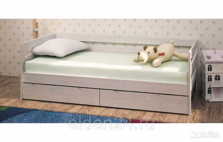 Кровать детская массив Норка с ящиками