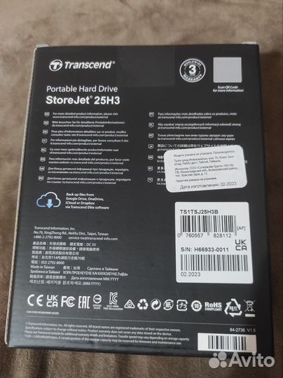 Transcend1 тб Внешний HDD Transcend StoreJet