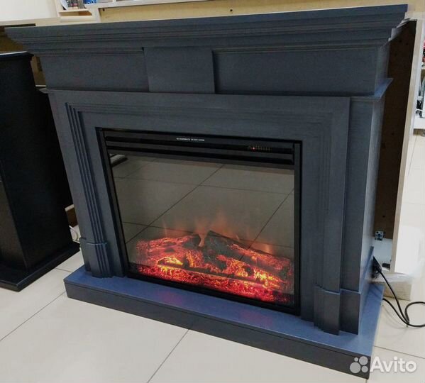 Электрокамин с эффектом огня Coventry серый графит