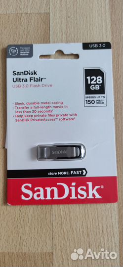 Флешка SanDisk Ultra Flair USB 3.0 128 гб
