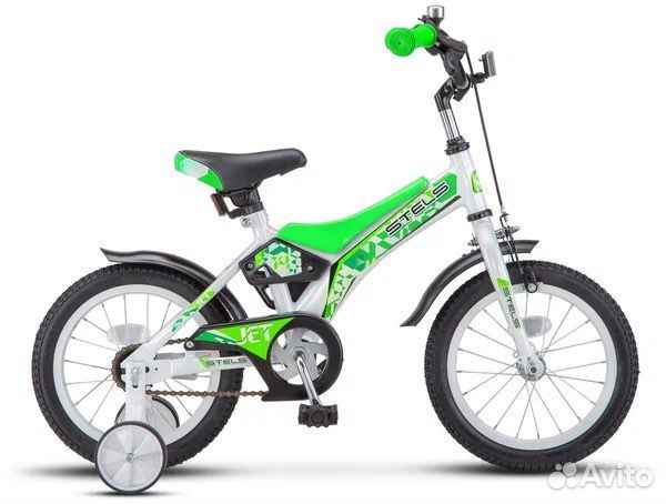 Велосипед Stels 14' Jet Z010, Белый/Салатовый