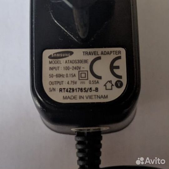 Оригинальный родной блок питания samsung atads30EB