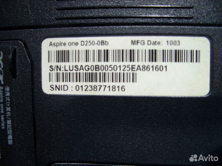Ноутбук acer one d250 в разборке с проблемами