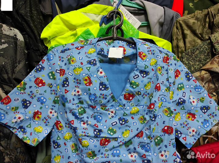 Костюм Медицинский Женский Синий Принт