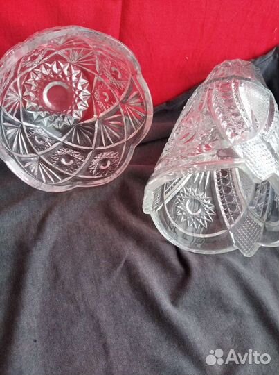 Хрустальная ваза и салатница набор