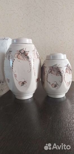 Ваза хрустальная СССР и банки для сыпучих