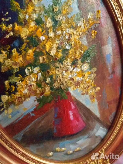 Мимозы, картина маслом