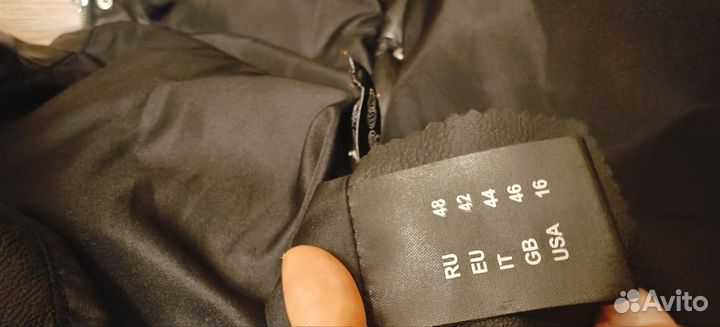 Пуховик женский натуральная кожа 46