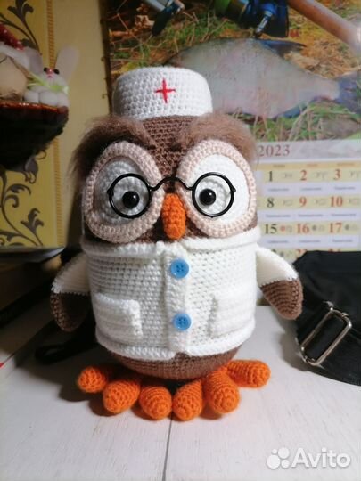 Вязаные игрушки Сова