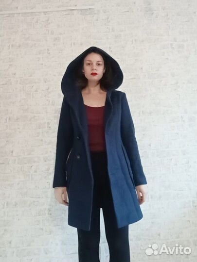 Пальто женское 44 осеннее темно-синее